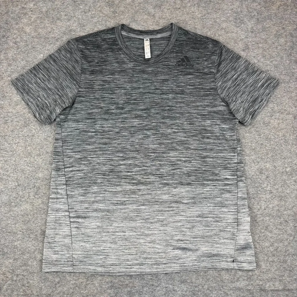Adidas Gradient Tee T-Shirt Polyester Ombre Gray Mens Medium M